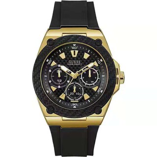 พร้อมสต็อก ！GUESS Legacy Quartz Black Dial Mens Watch W1049G5 W1049G2 W1049G6 W1049G3 45mm