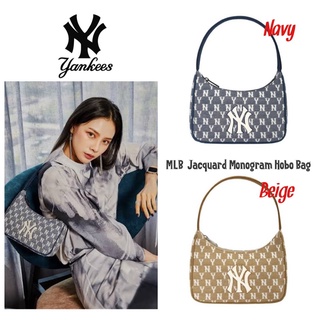 ของแท้ กระเป๋าสะพายไหล่ MLB Jacquard Monogram Hobo Bag