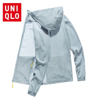 พร้อมส่ง Uniqlo เสื้อแจ็กเก็ตกันฝน มีฮู้ด ป้องกันรังสียูวี ระบายอากาศ แห้งเร็ว กันน้ํา สําหรับเล่นกีฬากลางแจ้ง