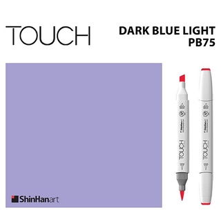 TOUCH TWIN BRUSH MARKER PB75 (DARK BLUE LIGHT) / มาร์คเกอร์หัวพู่กัน-หัวตัดขนาดกลาง รหัส PB75 (DARK BLUE LIGHT)