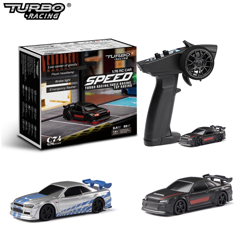 รถแข่งเทอร์โบ C74 4CH 2.4GHZ 1:76 RC Drift Mini Sports Car P31P รีโมตคอนโทรล สําหรับเด็ก และผู้ใหญ่ 
