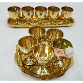 Brass Byfa ถาดน้ำชาแบบกลมSET1279 และแบบถาดยาว SET1280 ใส่ถ้วยชาทรงสูง