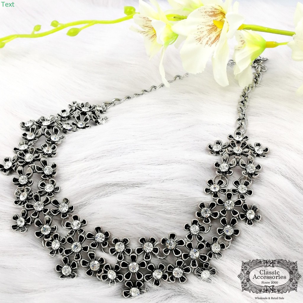 สร้อยคอ​แอลจี​ LG Nacklace Black flowers