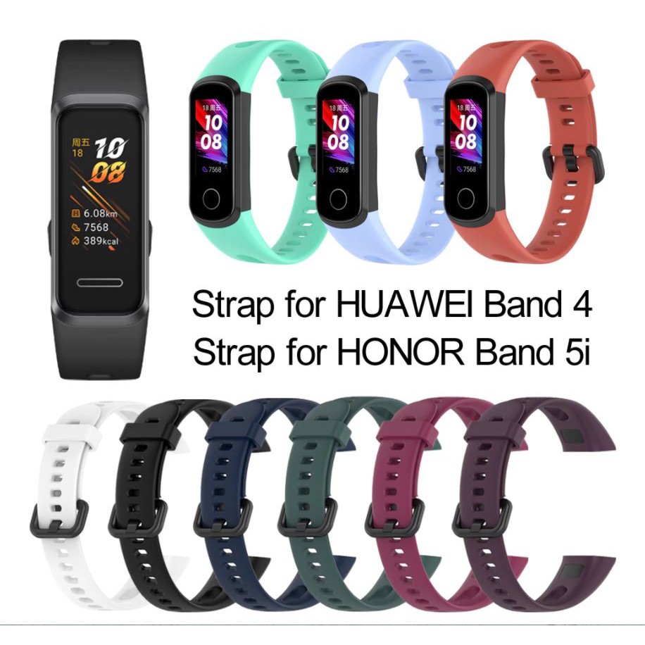 สายสำรองนาฬิกาซิลิโคน Huawei Band 4 &amp; Honor Band 5i สินค้าพร้อมส่งในไทย