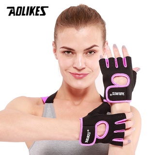 AOLIKES 1 Pair Gym Gloves Weightlifting Workout Breathable Silica Gel Palm Protection Sports Training Fitness Gloves