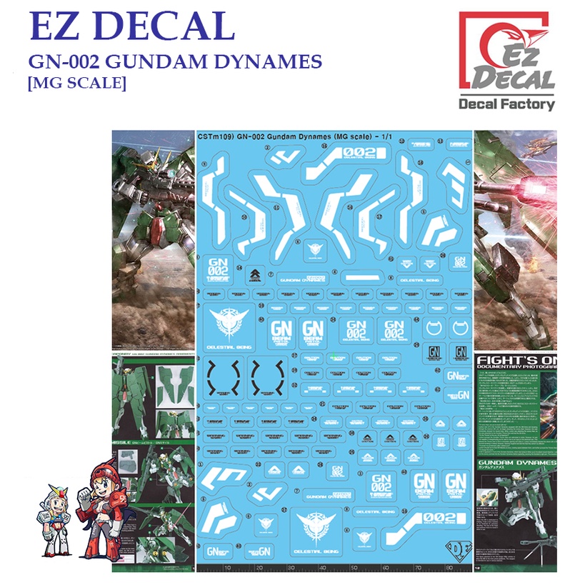 ดีคอลน้ำ [EZ DECAL] CSTM109 GN-002 GUNDAM DYNAMES [MG SCALE] Water Decal CSTM 109