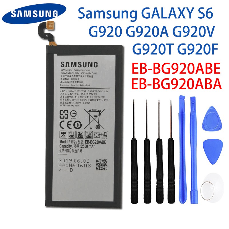 SAMSUNG แบตเตอรี่ สำหรับSamsung GALAXY S6 G920 G920A G920V G920T G920F EB-BG920ABA EB-BG920ABE แบตเต