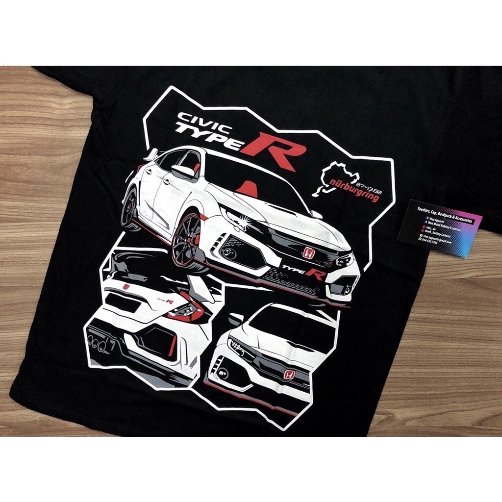 Honda Civic FK8 FK8R TYPE R Limited *D2 (เสื้อยืดสีดํา)