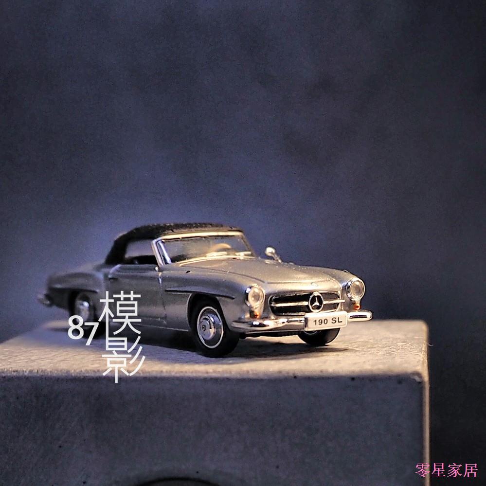 Z Zero Star Department Store 1/87 RICKO Mercedes-BENZ BENZ 190 SL Soft Top Sports Car สีเงิน HO