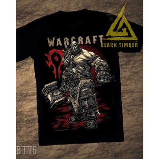 เสื้อยืดผ้าฝ้ายพรีเมี่ยม BT 76 WarCraft เสื้อยืด สีดำ BT Black Timber T-Shirt ผ้าคอตตอน สกรีนลายแน่น S M L XL XXL