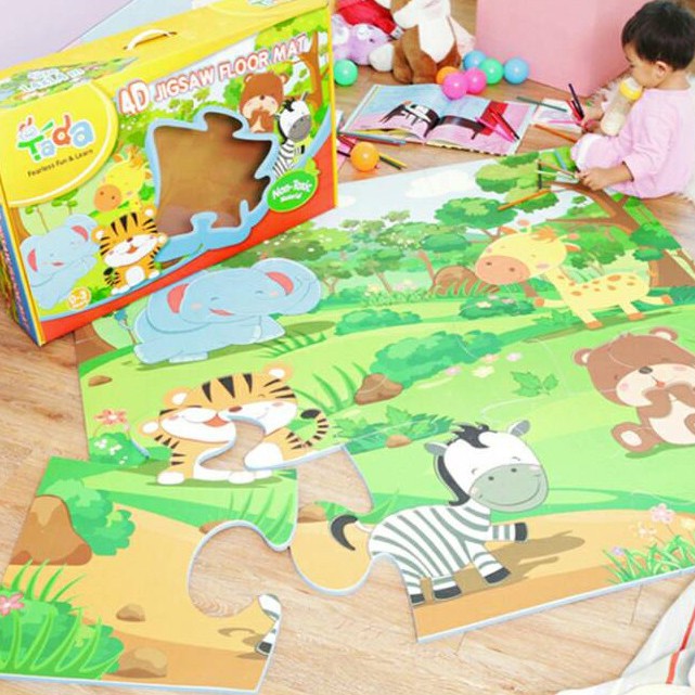 ASTA TADA 4D Jigsaw Floor Mat โฟมปูพื้นเด็ก แผ่นรองคลาน แผ่นรองนั่ง เสื่อรองคลาน ขนาด 5 ฟุต Playmat