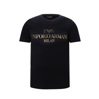 zGz3 Armani /Ea เสื้อยืดแขนสั้นพิมพ์ลายตัวอักษรแฟชั่นสําหรับผู้ชาย Black   รอ     เลย