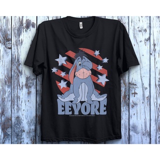 เสื้อผ้าผชเสื้อยืด พิมพ์ลาย Disney America Eeyore Star ลายทางS-5XL