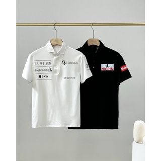 เสื้อโปโลแขนสั้น คอปก ลายทีมชาติ Descente Co-Branded แฟชั่นฤดูร้อน สําหรับผู้ชาย