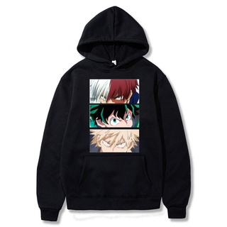 เสื้อกันหนาว มีฮู้ด ผ้าฝ้าย ลายการ์ตูนอนิเมะ Deku Bakugou Shoto Todoroki My Hero Academia สําหรับผู้ชาย