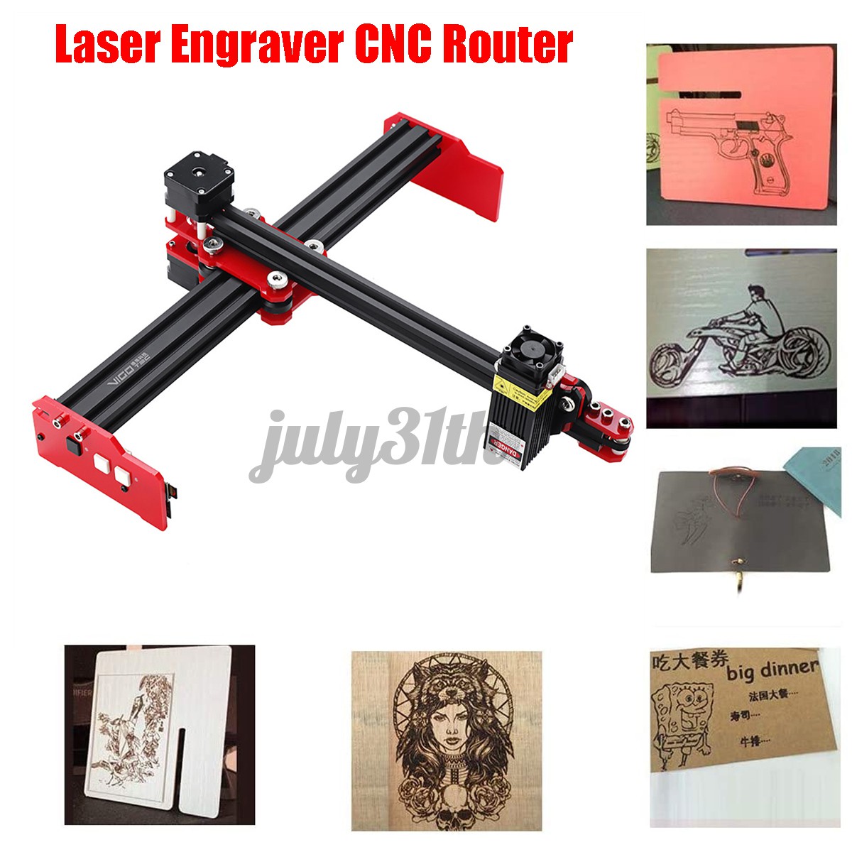 Vigotec Vg L 7x W Cnc เราน เตอร แกะสล กเลเซอร อ ตโนม ต Diy ส าหร บ Windows Wifi Sd Card Shopee Thailand