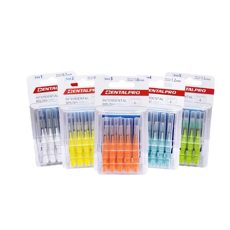 แปรงซอกฟัน Dentalpro แผงละ 10ด้าม มี 5ขนาด