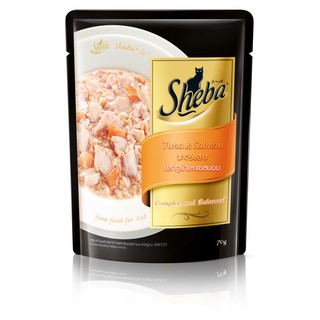 🚚💨พร้อมส่ง!! ชีบา อาหารแมวชนิดเปียก รสปลาทูน่าและแซลมอน 70 กรัม Sheba Wet Cat Food 
Tuna &amp; Salmon 70 g.