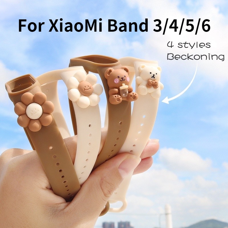 Xiaomi Mi Band 3 4 5 6 สายซิลิโคน เปลี่ยนได้ สายรัดข้อมือ Miband 5 สายรัดข้อมือ สมาร์ทวอทช์ สร้อยข้อมือ xiaomi band3