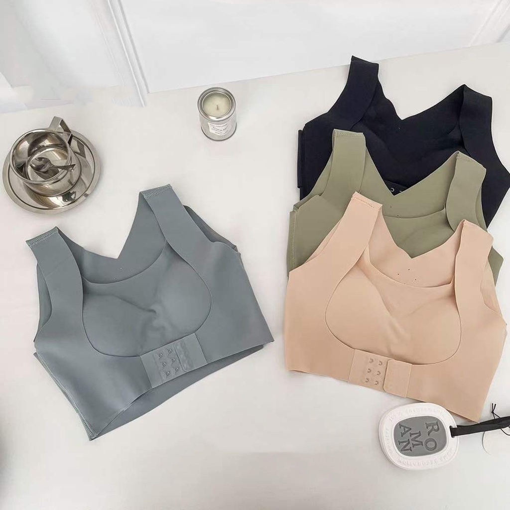 เสื้อใน สปอร์ตบรา บราไร้ขอบไร้โครง ตะขอหน้า สไตล์ทันสมัยใส่สบาย