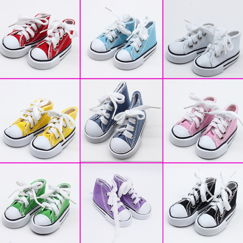 รองเท้าผ้าใบตุ๊กตา (7.5 ซม.) สําหรับตุ๊กตา 1/3 BJD 1/4 BJD และตุ๊กตา Sharon 16 นิ้ว