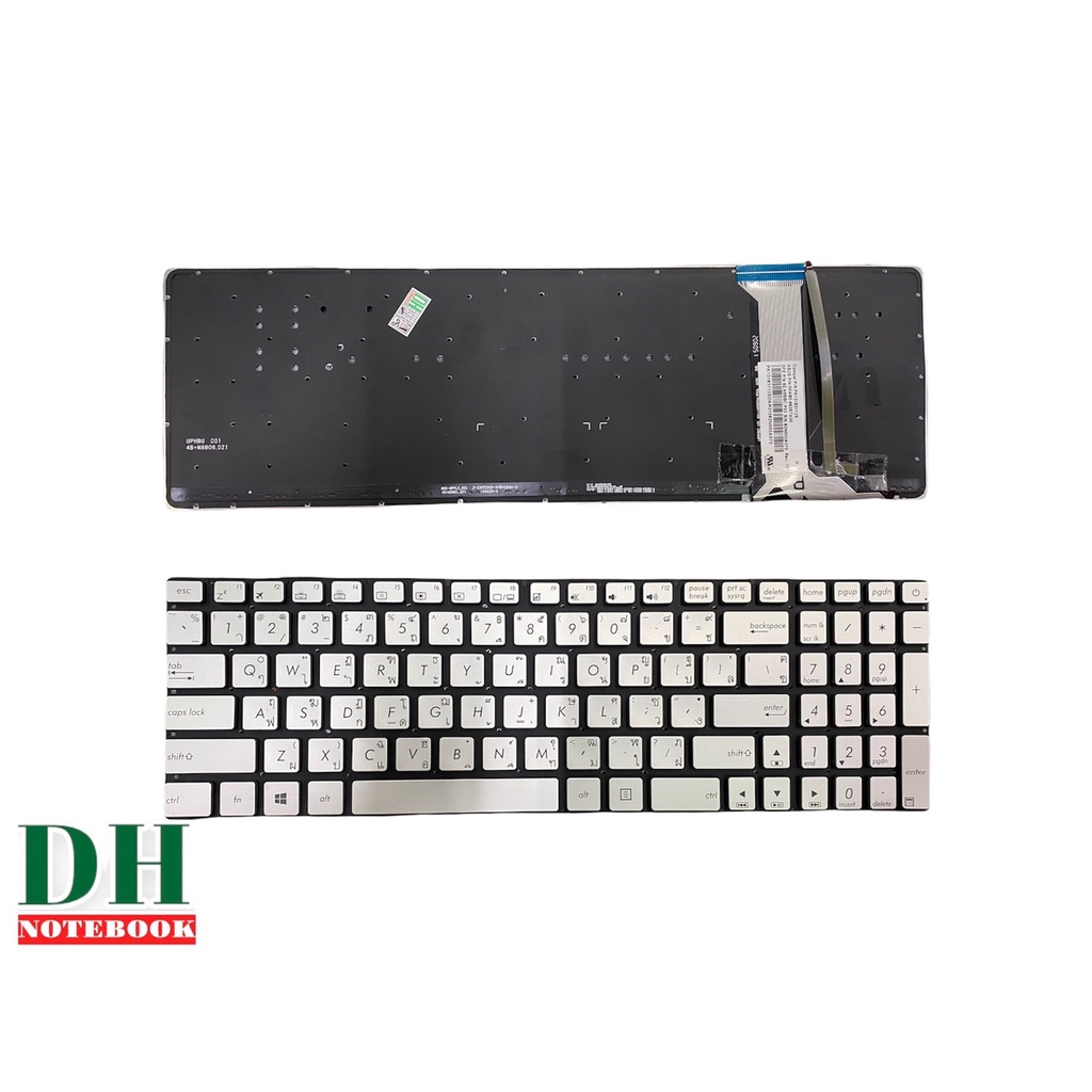 คีย์บอร์ดโน๊ตบุ๊ค keyboard Asus GL752 GL552 GL552J GL552JX GL552V GL552VL GL552VX GL552VW-DH71 สีเงิ