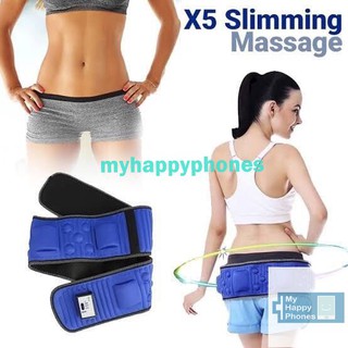 ส่งเร็ว Slimming Belts x5 slim เข็มขัดไฟฟ้าสั่นสลายไขมัน  blue