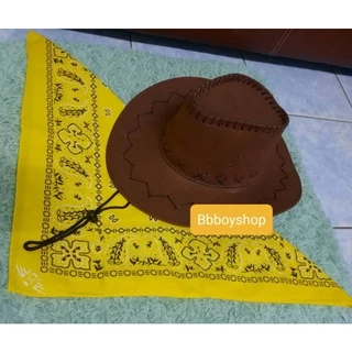 หมวกคาวบอยแถมผ้าพันคอ ครบชุดผู้ใหญ่ คละสี พร้อมส่งทั่วประเทศ