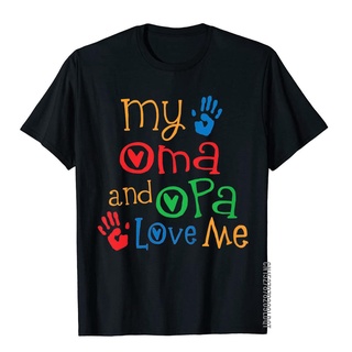 เสื้อยืดผ้าฝ้าย เสื้อยืด ผ้าฝ้าย พิมพ์ลาย Oma And Opa Love Me Grandchild สไตล์เรโทร สําหรับผู้ชาย