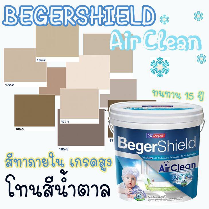 Beger Shield Air Clean เบเยอร์ชิลด์ แอร์คลีน โทนน้ำตาล สีทาภายใน เกรดสูง กึ่งเงา สีทาบ้าน สีน้ำ ไร้กลิ่น MOVR