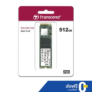 Transcend PCIe NVMe M.2 SSD 512GB : MTE110S : Gen 3 x4 :รับประกัน 5 ปีหรือ **รับประกันไม่เกิน200 TBW ** มีใบกำกับภาษี-TS512GMTE110S