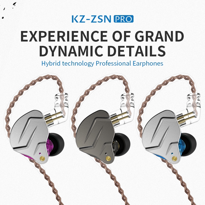 ชุดหูฟัง KZ zsn Pro Metal Earbuds In Ear Monitor earphones