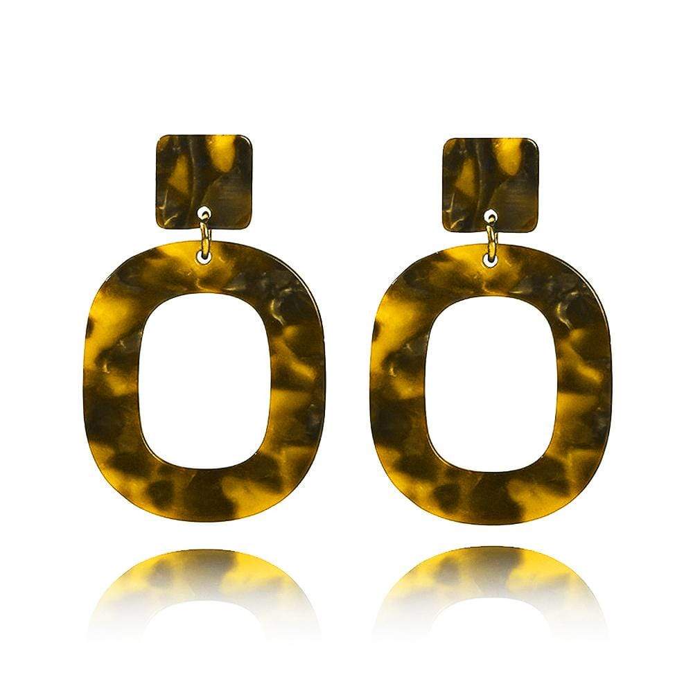 OBSESSION Obsession Tortoiseshell Leopard Print Drop ต่างหูสีน้ําตาล