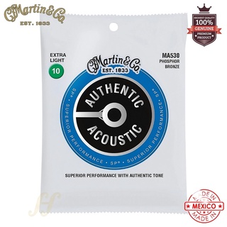 สายกีตาร์โปร่ง Martin MA530 (10-47) SP Phosphor Bronze Extra-Light Authentic Acoustic Guitar Strings