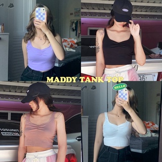 เสื้อครอปกล้ามครอปย่นอก ผ้าร่องใหญ่นุ่มๆยืดได้เยอะ MADDY TANK TOP