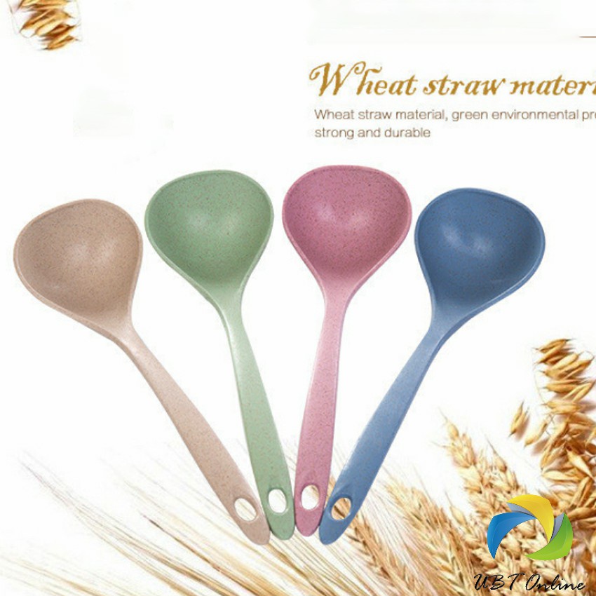 UBT ช้อนซุปทำจากฟางข้าวสาลี กระบวยตักอาหาร กระบวยซุป พลาสติก Plastic soup spoon with long handle ราคา ถูกที่สุด ดีลบีเคเค แกลเลอรีภาพที่ 2