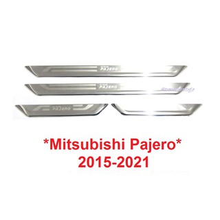 สคัพเพลท ปลายเฉียง มิตซูบิชิ ปาเจโร สปอร์ต 2015-2021 Pajero Sport ชายบันไดประตู คิ้วกันรอยขอบประตู กาบบันได ชายบันได