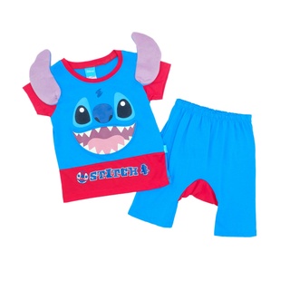 Disney Stitch ลิขสิทธิ์แท้!! ชุดเบบี้ 3-24 เดือน แขนสั้น-ขายาว ลาย สติช Stitch