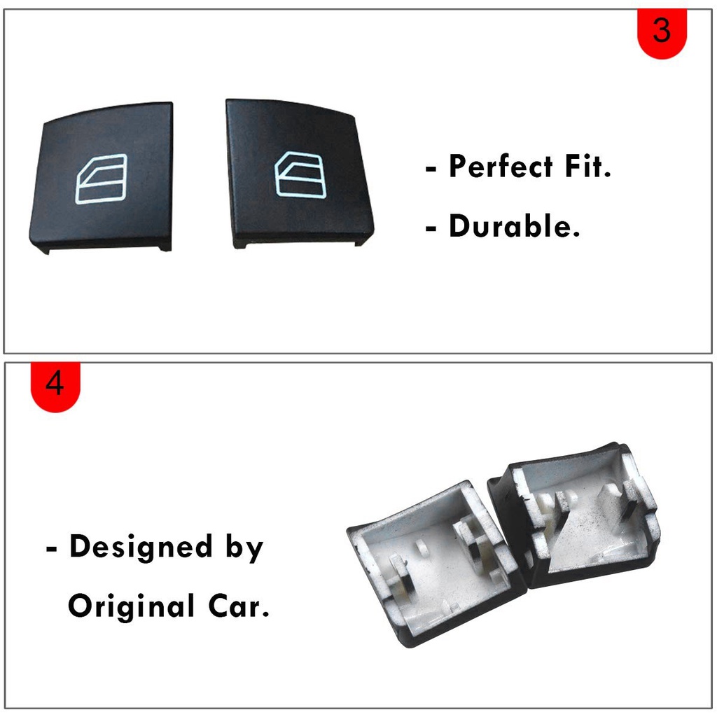 - ฝาครอบปุ่มสวิทช์หน้าต่างสําหรับ Mercedes Benz W204 W212 CE Glk Class, ปุ่มซ่อมสวิตช์หน้าต่างด้านหน้าซ้าย + ขวา - รูปที่ 6