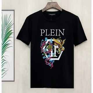 Phil1pp PLE1N 2021 เสื้อยืดแขนสั้นคอกลมพิมพ์ลายงูนกอินทรีย์แฟชั่นผู้ชาย