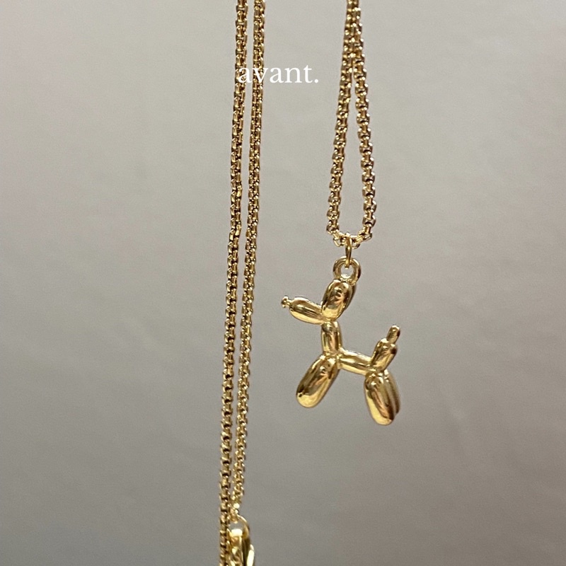 avantgarde.bkk balloon doggie necklace วัสดุไททาเนียมชุบทอง 18K