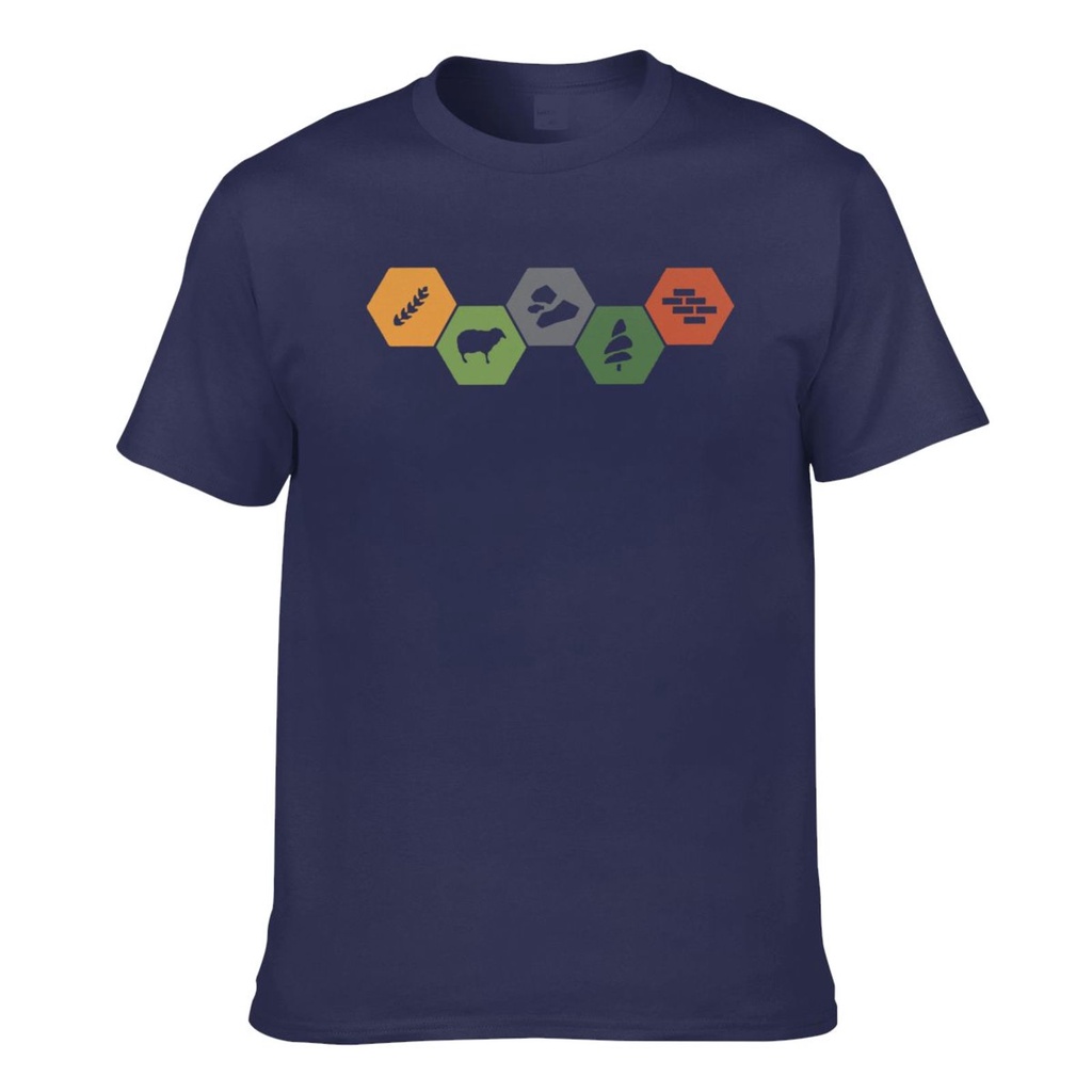 Settlers Of Catan Minimalistic Colored Settlers Of Catan เสื้อยืดผ้าฝ้ายผู้ชาย