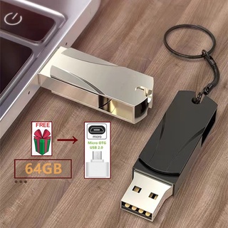 แฟลชไดรฟ์กันน้ำ USB 2.0 64GB เงิน สีดำ