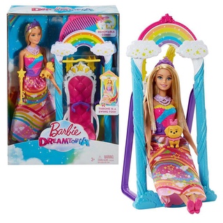 Barbie Dreamtopia Princess Swing ตุ๊กตาบาร์บี้เจ้าหญิง เล่นชิงช้า พร้อมลูกสุนัข ของแท้