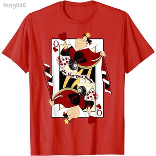 ¤℡CX Disney Alice In Wonderland Queen Of Hearts การ์ดเล่นเสื้อยืดเสื้อยืดขนาดใหญ่สำหรับผู้ชายผู้หญิงเสื้อวินเทจเสื้อผ้า