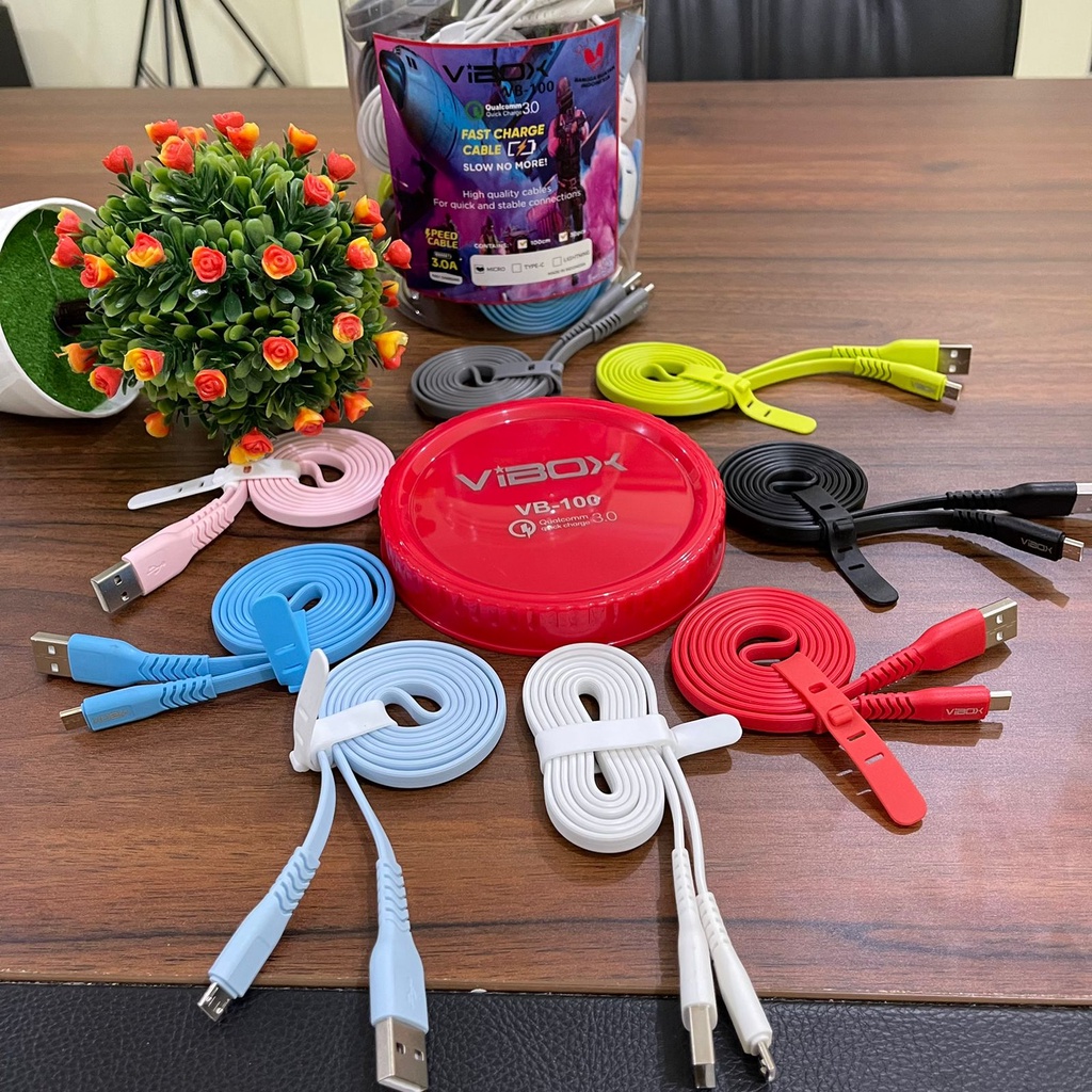 (ไม่แพ็ค) Vibox 5/6/7/8/x/11/12 Super Fast Vibox VB-100 Data Cable สําหรับ Android / Iphone Micro แล