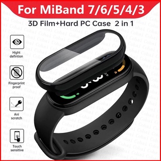 2in1 เคสฟิล์มกันรอยหน้าจอ สําหรับ Xiaomi Mi band 7 6 5 4 3 Miband 6 7 band 5 4 3 NFC