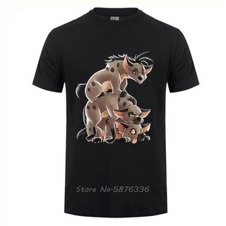 เสื้อยืดครอปเสื้อยืดผ้าฝ้าย พิมพ์ลาย Hyena Stack แฟชั่นผู้ชายS-5XL