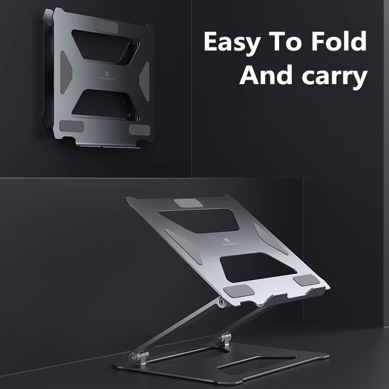 Laptop Stand for MacBook Pro Air Notebook Aluminum Alloy Foldable Double Height Increase Laptop Stand Desktop Holder for