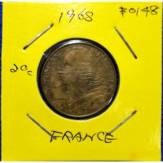 เหรียญ​หมุนเวียน​ ฝรั่งเศส​ France 20 Centimes ใช้แล้ว​  # 0148